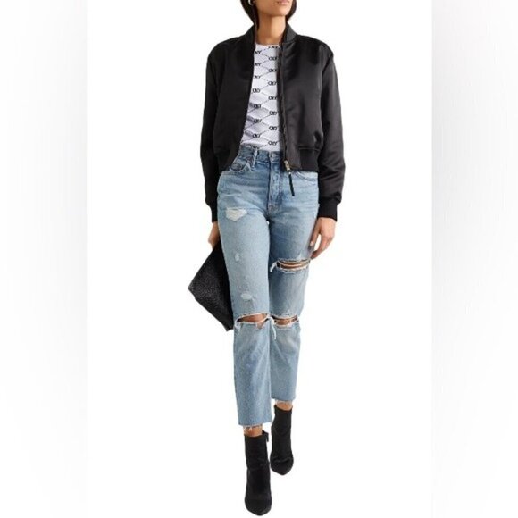 grlfrnd karolina jeans distressed in last dance size 25 medium wash cotton - Picture 1 of 13